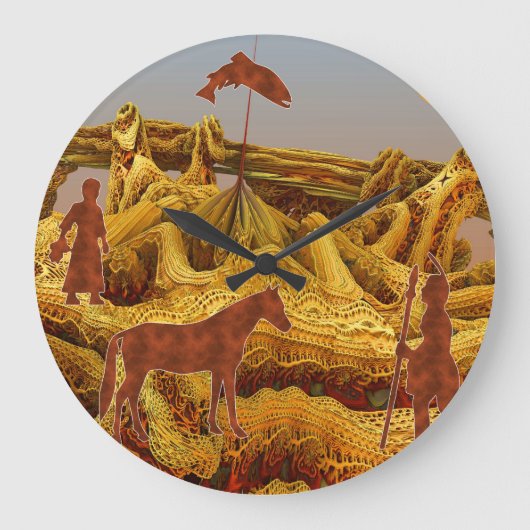 Golden Native Amerikanen Grote Klok (Voorkant)