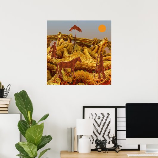 Golden Native Amerikanen Poster (Thuiskantoor)