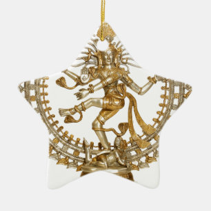 GOLDEN NATRAJ KERAMISCH ORNAMENT