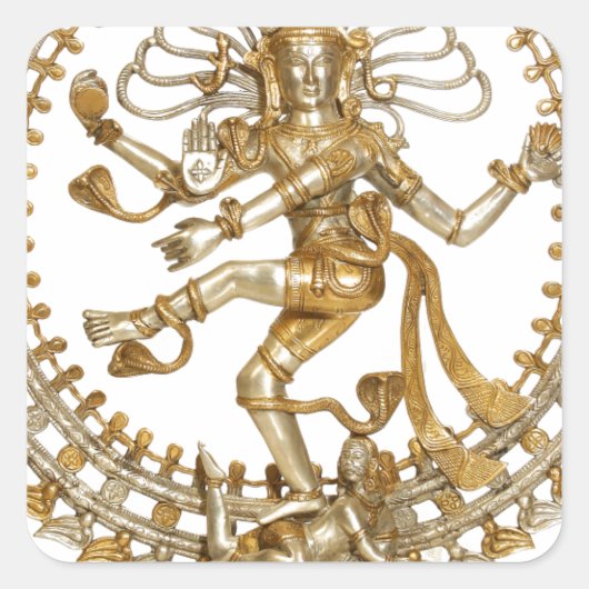 GOLDEN NATRAJ VIERKANTE STICKER (Voorkant)