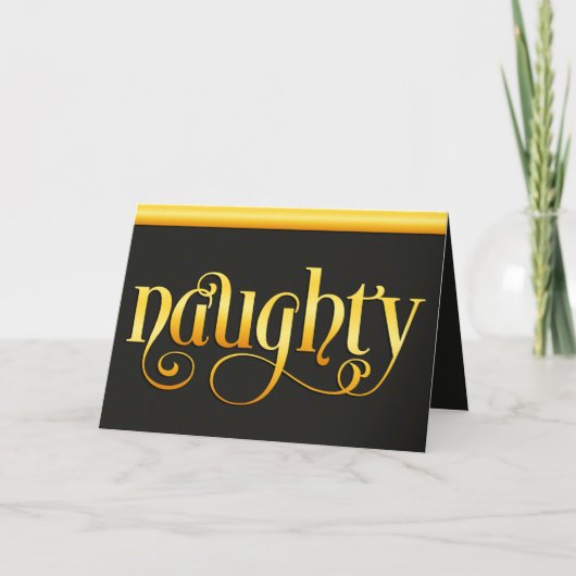 Golden Naughty Snowflake Feestdagen Kaart (Voorkant)