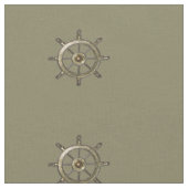 Golden Nautical Shield Wheel Stof (Close Up)