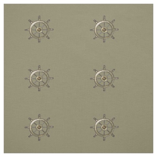 Golden Nautical Shield Wheel Stof (Swatch)