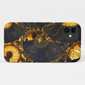 Golden Nautilus zwart goud fossiel abstract ontwer Case-Mate iPhone Case (Achterkant (horizontaal))