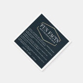 Golden Navy Blue Fun Facts gepersonaliseerd Servet (Hoek)