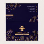 Golden Navy Gevouwen Visitekaartje (Buitenkant ongevouwen)