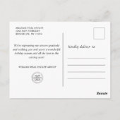 Golden Navy Kerst Sneeuwvlok Corporate Groet Briefkaart (Achterkant)