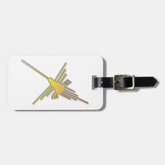 Golden Nazca Lines Hummingbird Bagagelabel (Voorkant horizontaal)