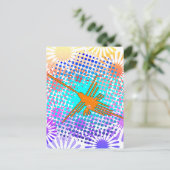 Golden Nazca Lines Hummingbird Briefkaart (Staand voorkant)