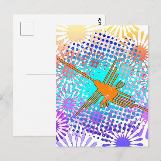 Golden Nazca Lines Hummingbird Briefkaart (Voorkant / Achterkant)