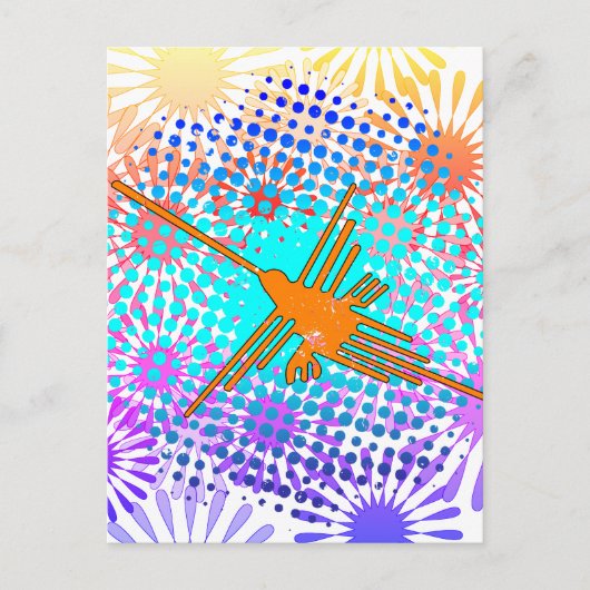 Golden Nazca Lines Hummingbird Briefkaart (Voorkant)