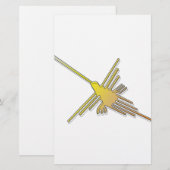 Golden Nazca Lines Hummingbird Briefpapier (Voorkant / Achterkant)