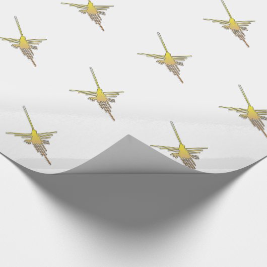 Golden Nazca Lines Hummingbird Cadeaupapier (Hoek)