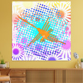 Golden Nazca Lines Hummingbird Canvas Afdruk (Insitu (Woonkamer))