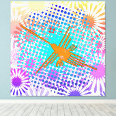 Golden Nazca Lines Hummingbird Canvas Afdruk (Insitu (Houten vloer))
