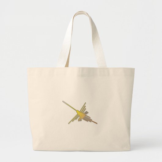 Golden Nazca Lines Hummingbird Grote Tote Bag (Voorkant)