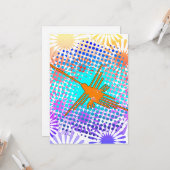 Golden Nazca Lines Hummingbird Kaart (Voorkant / Achterkant in situ)