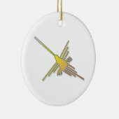 Golden Nazca Lines Hummingbird Keramisch Ornament (Rechts)