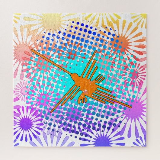 Golden Nazca Lines Hummingbird Legpuzzel (Verticaal)