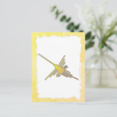 Golden Nazca Lines Hummingbird Old Torn Paper Briefkaart (Staand voorkant)