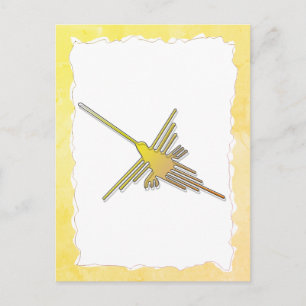 Golden Nazca Lines Hummingbird Old Torn Paper Briefkaart