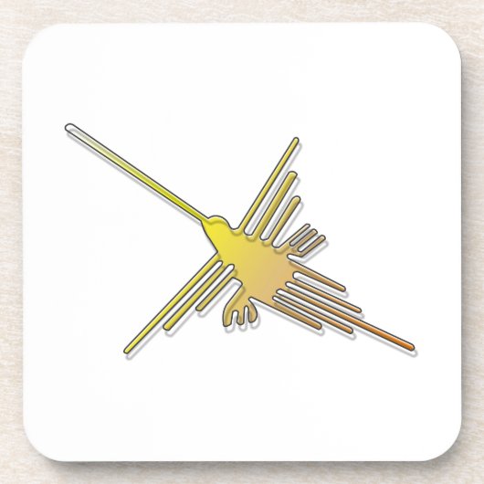 Golden Nazca Lines Hummingbird Onderzetter (Voorkant)