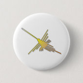 Golden Nazca Lines Hummingbird Ronde Button 5,7 Cm (Voorkant)