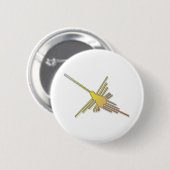 Golden Nazca Lines Hummingbird Ronde Button 5,7 Cm (Voorkant /achterkant)