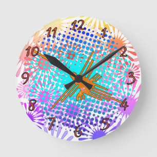 Golden Nazca Lines Hummingbird Ronde Klok