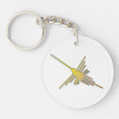 Golden Nazca Lines Hummingbird Sleutelhanger (Voorkant)