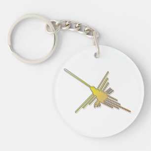 Golden Nazca Lines Hummingbird Sleutelhanger