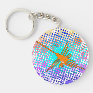 Golden Nazca Lines Hummingbird Sleutelhanger