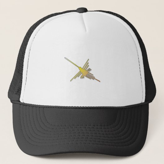 Golden Nazca Lines Hummingbird Trucker Pet (Voorkant)