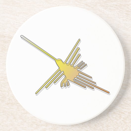 Golden Nazca Lines Hummingbird Zandsteen Onderzetter (Voorkant)