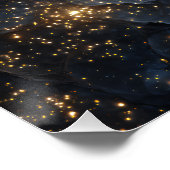 Golden Nebula Sparkles Midnight Blue Cosmos Perfect Poster (Hoek)