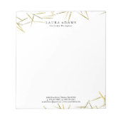 Golden Needles White | Elegant Mode Designer Notitieblok (Voorkant)