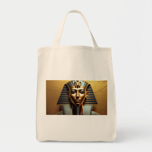  Golden Nefertiti Line Art Tote Bag – Modern Egypt (Voorkant)