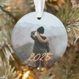 Golden Neon 2025 Fotovakantie Ornament