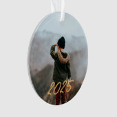 Golden Neon 2025 Fotovakantie Ornament (voorkant)