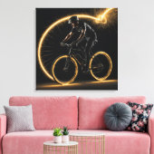 Golden Neon Fiets Canvas Afdruk (Insitu (Woonkamer))