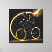Golden Neon Fiets Canvas Afdruk (Voorkant)