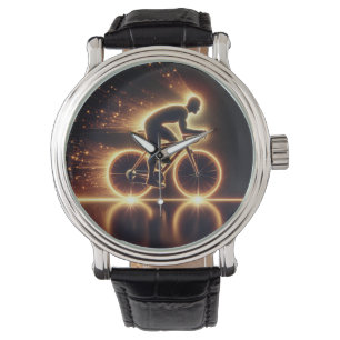 Golden Neon Fiets Horloge