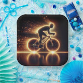 Golden Neon Fietser Papieren Bordje (Feest)