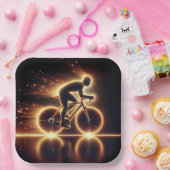 Golden Neon Fietser Papieren Bordje (Feest)