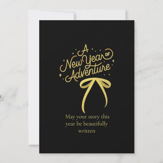 Golden New Year Adventure Card Design Feestdagenkaart (Voorkant)