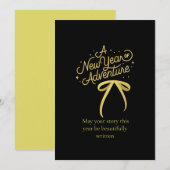 Golden New Year Adventure Card Design Feestdagenkaart (Voorkant / Achterkant)