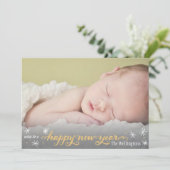 Golden New Year Greeting Card Feestdagenkaart (Staand voorkant)