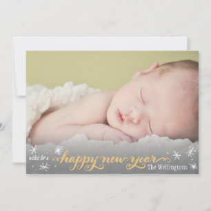 Golden New Year Greeting Card Feestdagenkaart