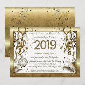 Golden New Years Eve huwelijksuitnodigingen Kaart (Voorkant / Achterkant)