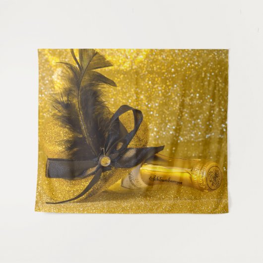 Golden New Years Flapper Pet Wandkleed (Voorkant (horizontaal))